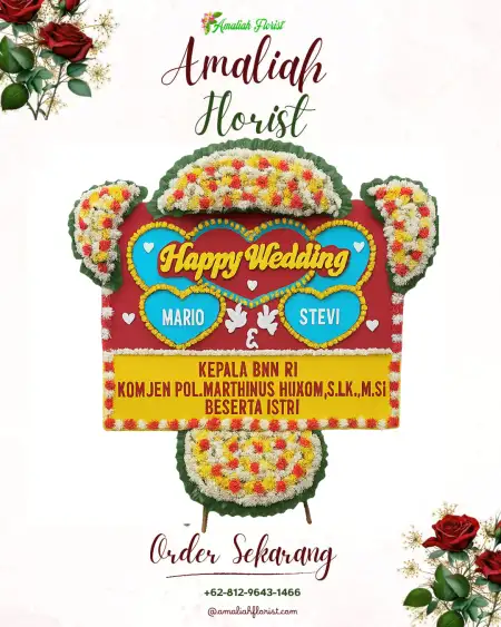 Papan Bunga Pernikahan Crewek